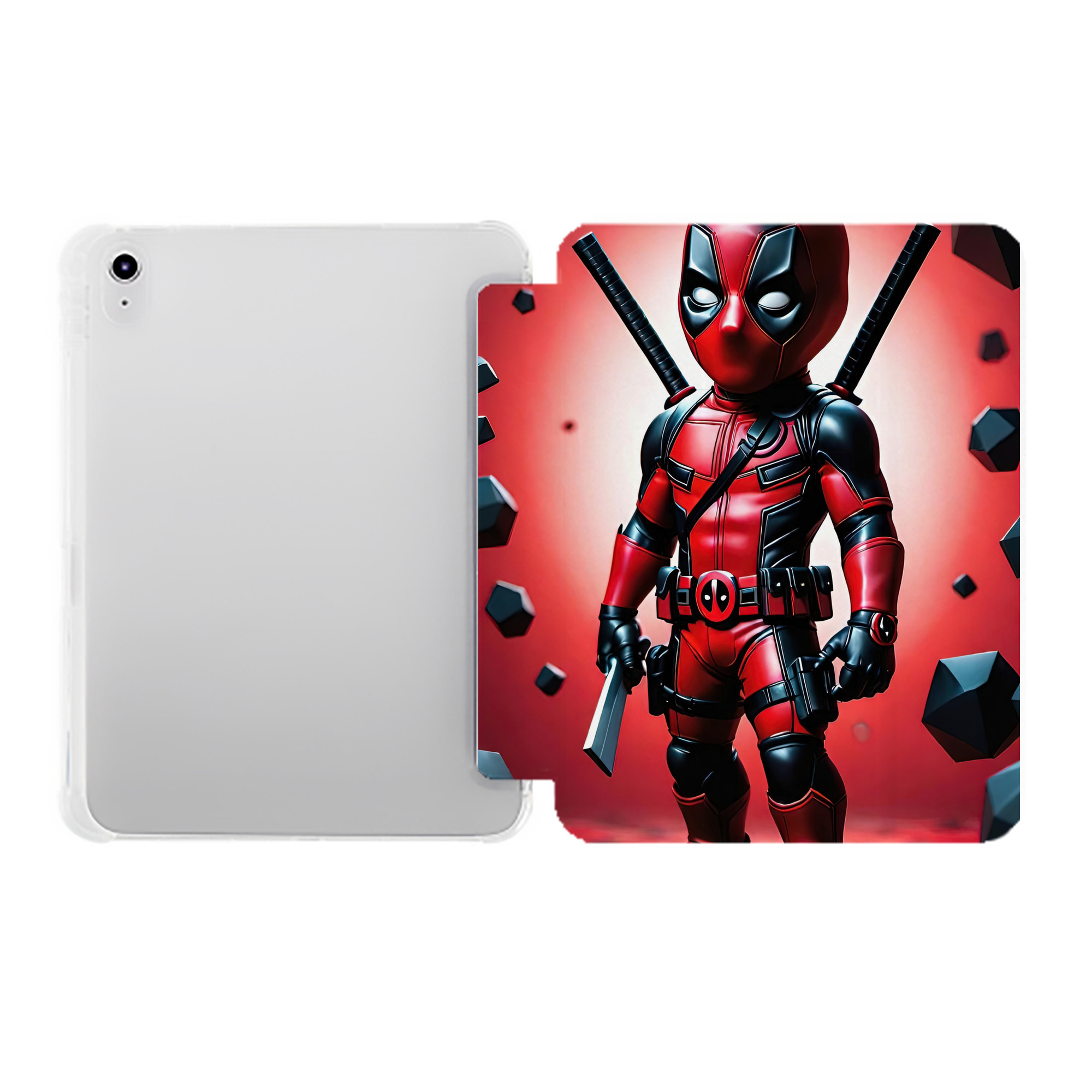（画像用） Deadpool デッドプール IPad ケース ペン収納付き 三つ折りスタンド PUレザー×シリコン 対応機種9.5/10.5/10.9インチ